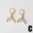 Jewelry copper plated real gold starfish whale earrings micro inlaid zircon fishtail earrings earrings erz86