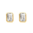 Sparkling diamond color rectangular zircon earrings sweet simple versatile small exquisite earrings earrings female erq42