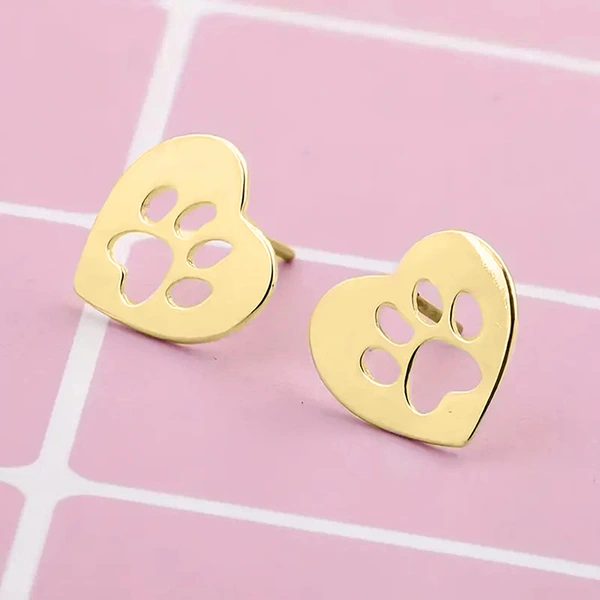  European and American cute cat claw earrings for girls cute footprints popular earrings fashionable and popular earrings