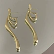 Hot selling wrinkled metal earrings exaggerated irregular earrings line earrings for women