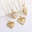 AS jewelry new hot selling full zircon gold-plated love heart pendant necklace nkb220 necklace