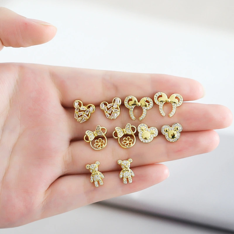 European and American new simple sweet bear earrings net celebrity cute versatile exquisite earrings student earrings ert28