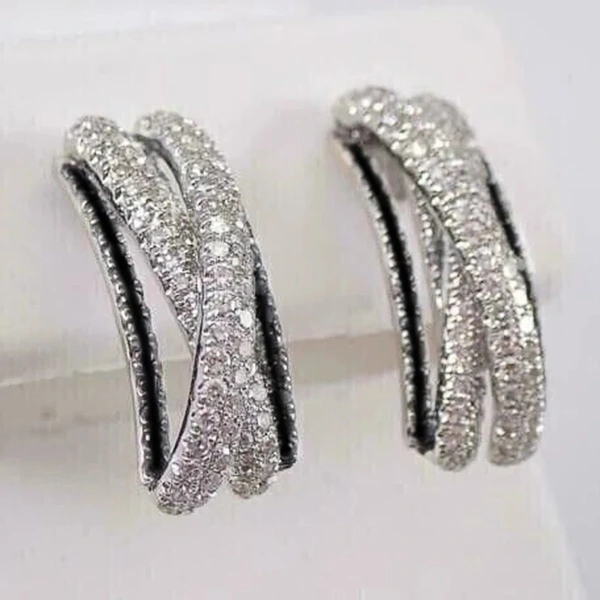  Japanese and Korean all-match temperament light luxury earrings exquisite cross contrast earrings new trendy earrings