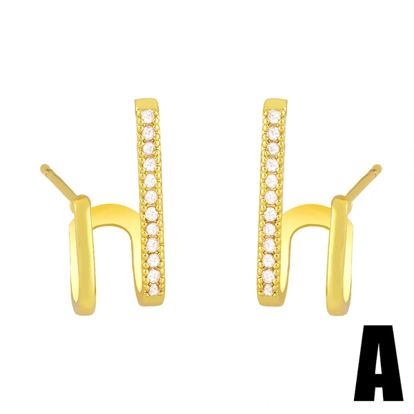 South Korea's Dongdaemun new trend half ear clip earrings personality temperament niche design diamond earrings female erx05