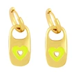 Clearance 2024 Metal Style Earrings Women Creative Personality Oil Drop Geometric Heart Shape Earrings Wholesale erx43