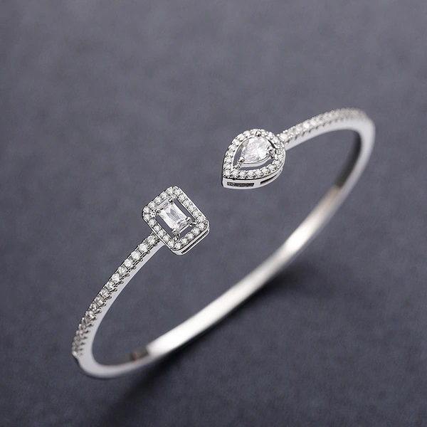 Open bracelet trend brass zircon bracelet temperament Korean style simple banquet hand jewelry gift wholesale