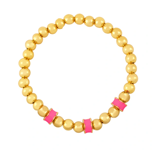 Clearance European and American jewelry handmade beaded flower stitching elastic bracelet niche round bead bracelet bre87