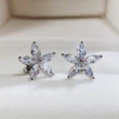 Korean version of the colorful star earrings sweet flower five-pointed star ladies earrings energetic girl student earrings