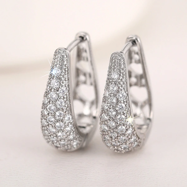 Temperament versatile U-shaped earrings for women, exquisite and small, elegant jewelry, hot-selling popular online celebrity style jewelry