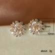 Exquisite sunflower earrings, simple zircon flower earrings, creative small accessories, popular accessories