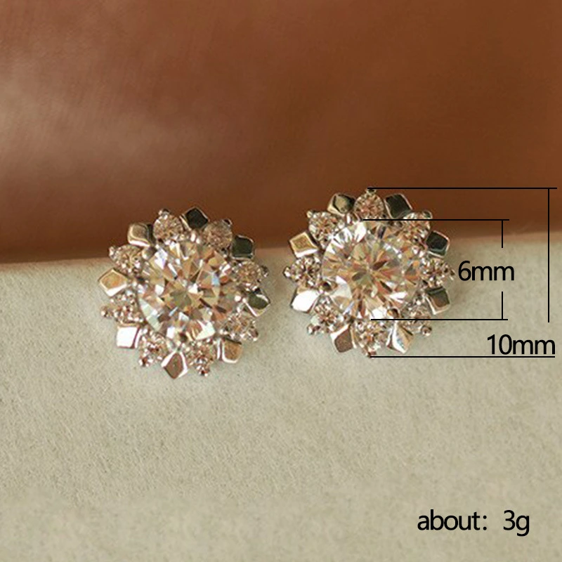 Exquisite sunflower earrings, simple zircon flower earrings, creative small accessories, popular accessories