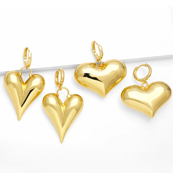 Hot style simple fashion love heart pendant earrings female personality creative versatile gold-plated earrings ery44