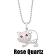 European and American personality retro inlaid turquoise malachite cat pendant necklace female crystal agate accessories wholesale nkb580