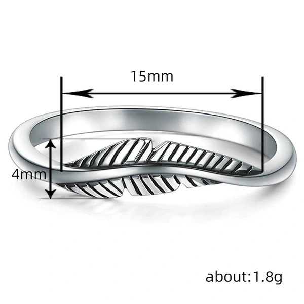  European and American simple leaf ring classic plain ring female daily matching fashion hot jewelry