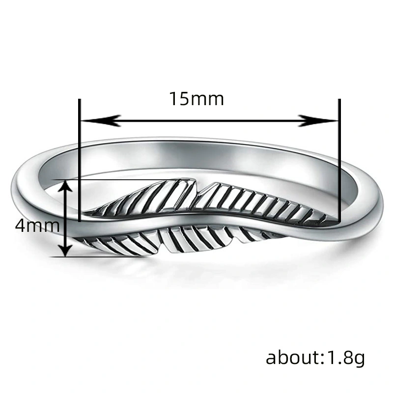  European and American simple leaf ring classic plain ring female daily matching fashion hot jewelry