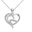 Live broadcast hot money jewelry heart connected double love Mother's Day gift fashion versatile necklace women
