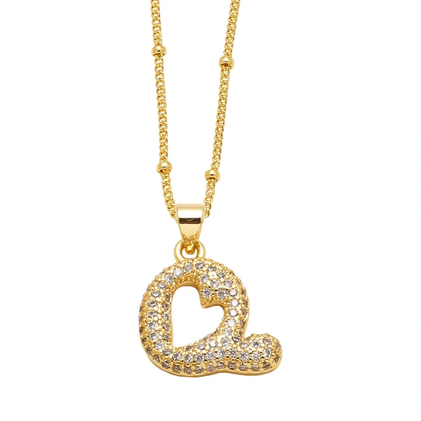 AS jewelry European and American new 26 English letters pendant necklace copper plated 18k gold clavicle chain nkb327