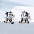   Cute cow earrings with oil drops and love heart-shaped jewelry, daily exquisite matching earrings