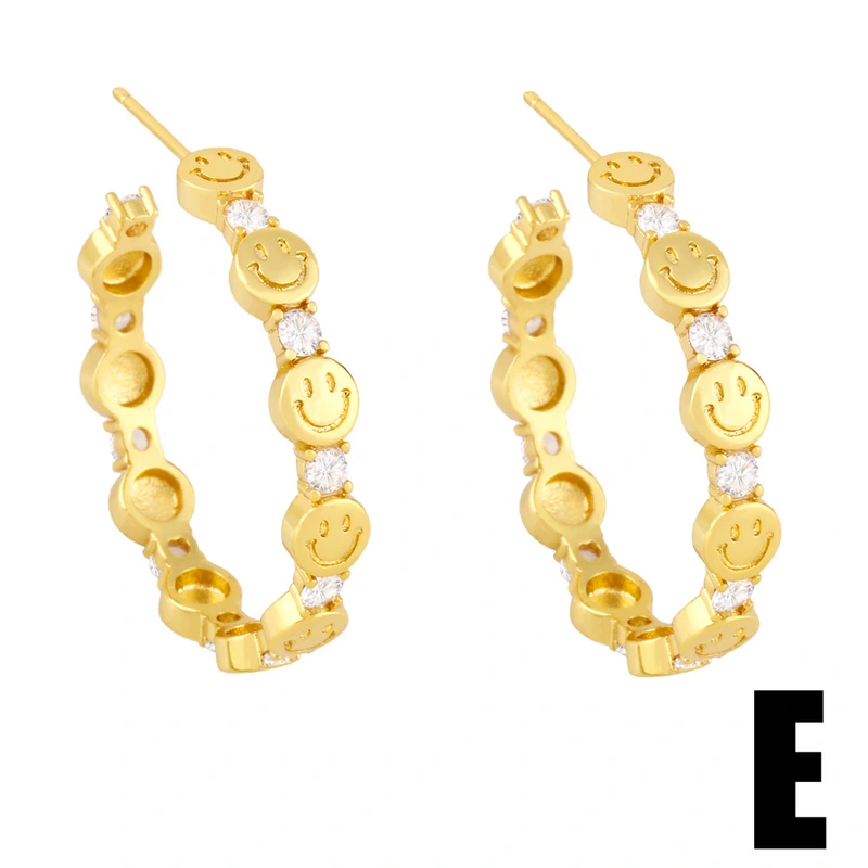 Clearance online celebrity jewelry niche zircon earrings European and American Virgin Mary cross peach heart C-shaped earrings female ery64