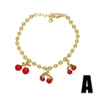 AS jewelry European and American copper plated 18k gold beaded fruit cherry pendant bracelet brf91 bracelet