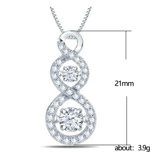 New hollow 8-shaped micro-inlaid zircon necklace simple personality pendant