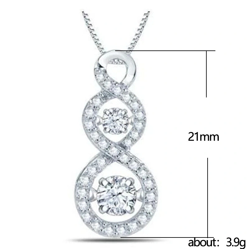 New hollow 8-shaped micro-inlaid zircon necklace simple personality pendant