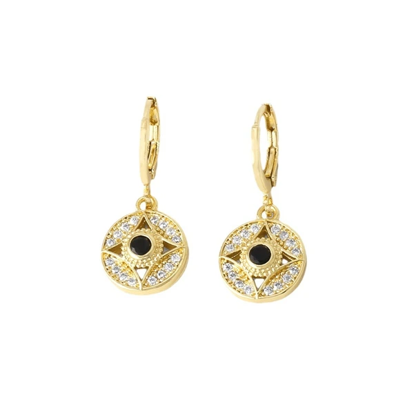 AS jewelry European and American hot devil eye pendant earrings female gold-plated zircon eye earrings era379