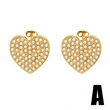 European and American fashion simple pearl heart earrings niche design inlaid zircon gold-plated earrings earrings erw41