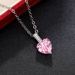 Hot selling European and American colored gemstone heart-shaped zircon necklace fashion love pendant O-shaped chain necklace