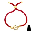MAMA LOVE red string bracelet with colored diamonds and heart-shaped flowers for Mother's Day
