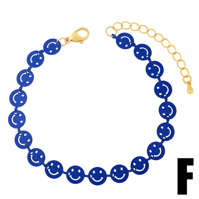 Clearance 2024 multi-color smiley face bracelet niche design simple bohemian style couple bracelet female brd86