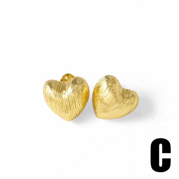 AS jewelry hot selling love smooth earrings female copper plated real gold heart shaped earrings earrings erz84