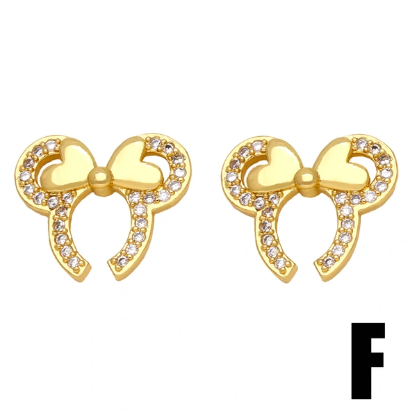 European and American new simple sweet bear earrings net celebrity cute versatile exquisite earrings student earrings ert28