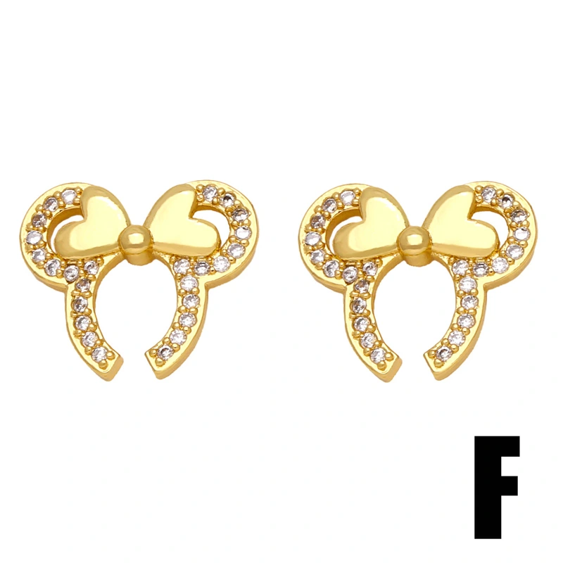 European and American new simple sweet bear earrings net celebrity cute versatile exquisite earrings student earrings ert28