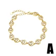 AS jewelry hot selling love full zircon bracelet copper plated real gold moon bracelet hand jewelry brb84