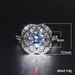 Fashionable national style jewelry retro flower zircon ring exquisite flower round diamond women's ring
