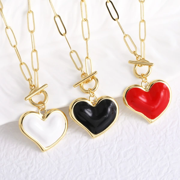 AS jewelry hot selling love heart shaped oil drop pendant necklace clavicle chain nkb840 necklace