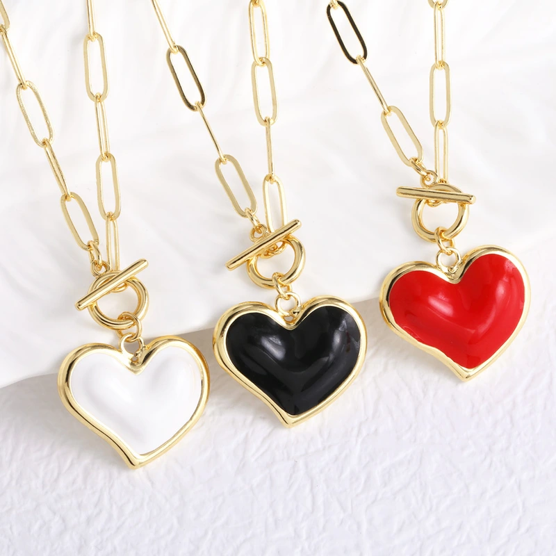 AS jewelry hot selling love heart shaped oil drop pendant necklace clavicle chain nkb840 necklace