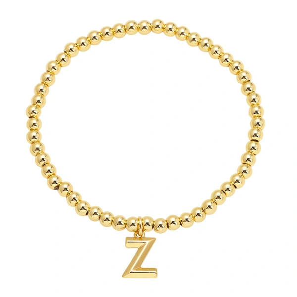 AS jewelry hot selling gold three-dimensional 26 English letters beaded bracelet bracelet brb34