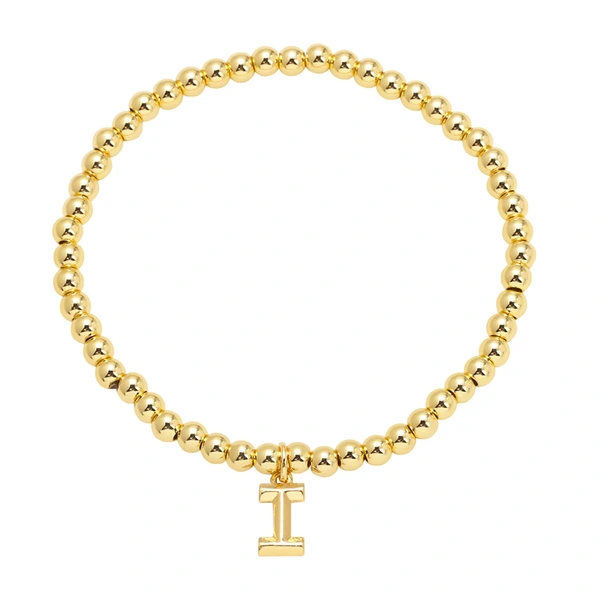 AS jewelry hot selling gold three-dimensional 26 English letters beaded bracelet bracelet brb34