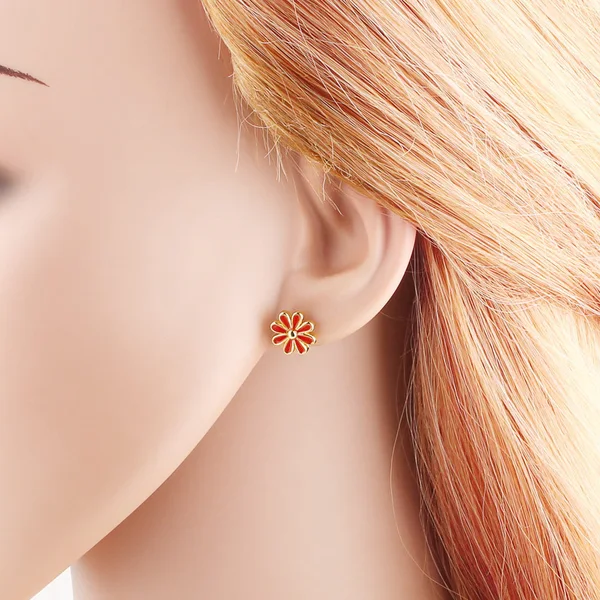 AS jewelry European and American style small daisy flower earrings niche design oil drop flower earrings female erw45