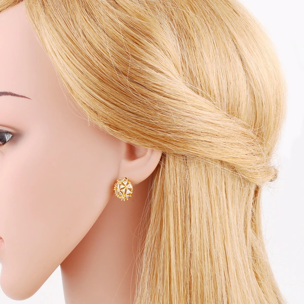 Clearance jewelry studs hot selling fan-shaped earrings for women gold-plated full zircon earrings earrings era088