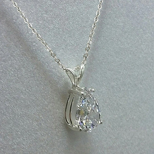 European and American fashion jewelry diamond drop pear-shaped zircon pendant simple engagement clavicle necklace for women