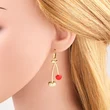 AS jewelry European and American simple design copper plated real gold cherry fruit pepper pendant earrings earrings eru17