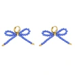 Best selling rice bead crystal earrings for women with bow gold-plated earrings wholesale era138