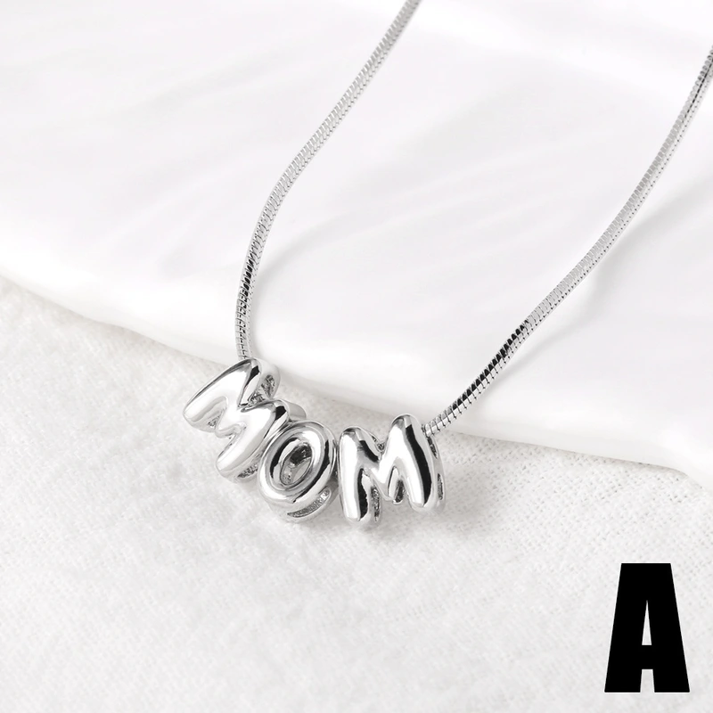 AS jewelry Europe and the United States hot selling Mother's Day English letter mom pendant necklace clavicle chain female nkb604