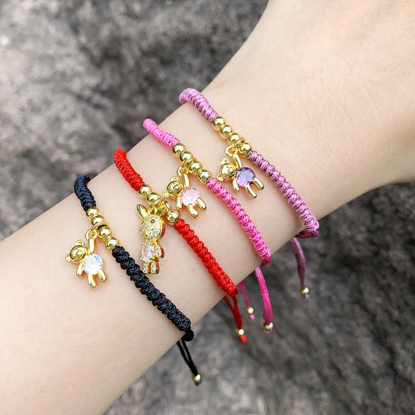 European and American jewelry personality animal braided bracelet fashion sweet cute bear rabbit bracelet female bre22