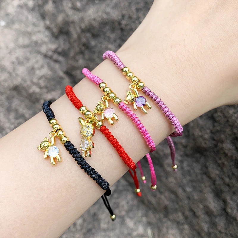 European and American jewelry personality animal braided bracelet fashion sweet cute bear rabbit bracelet female bre22