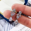 New style light luxury water drop earrings high-end zircon wedding dinner bridal earrings copper earrings for women