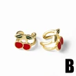 AS jewelry new hot-selling style fruit cherry ear bone clip copper plated 18k gold earrings ear clip era302